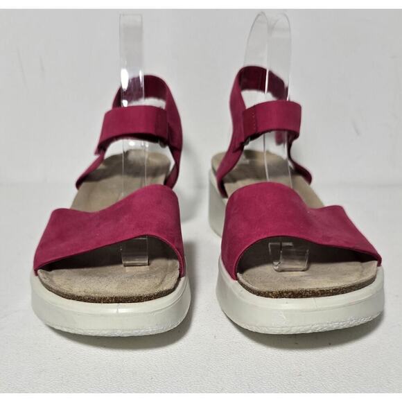 ECCO Flowt Women's Nubuck Flat Sandals Magenta Size EU 41/US 10-10.5 - Picture 3 of 10